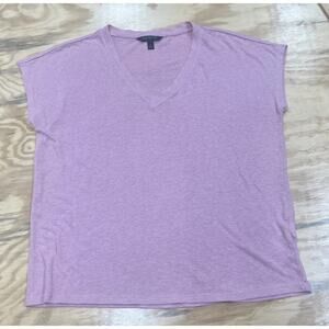 Banana Republic Top Womens Small Pink Linen Blend Boxy Knit Preppy Chic